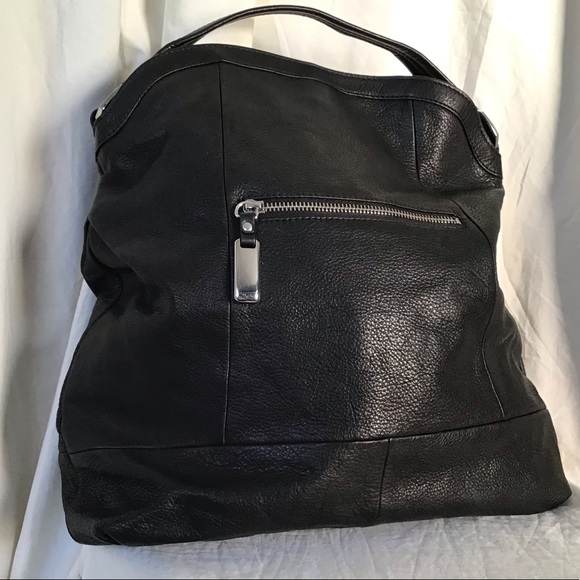 b. makowsky Handbags - B. Makowsky Black Leather Hobo Bag